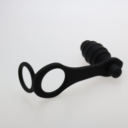 Silicone Vibrating Anal Butt Plug & Cock Ring