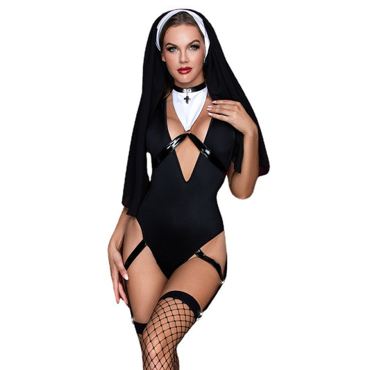Women's Halloween Cosplay Nun Costume Set