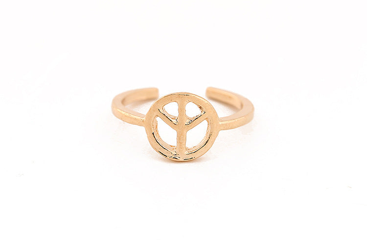 Simple Simple Letters LOVE Peace Symbol Open Ring Foot Ring