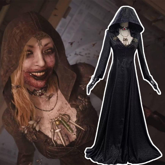 Female Black Vampire Long Dress Halloween Costume