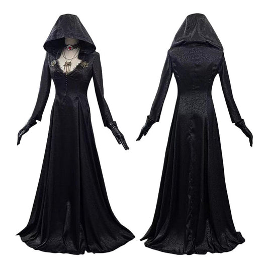 Female Black Vampire Long Dress Halloween Costume