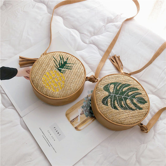 Monstera Leaf Pineapple Embroidered Bags