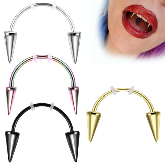 Stainless Steel Lip Nail Dracula Demon Blood-sucking Metal Tooth Piercing