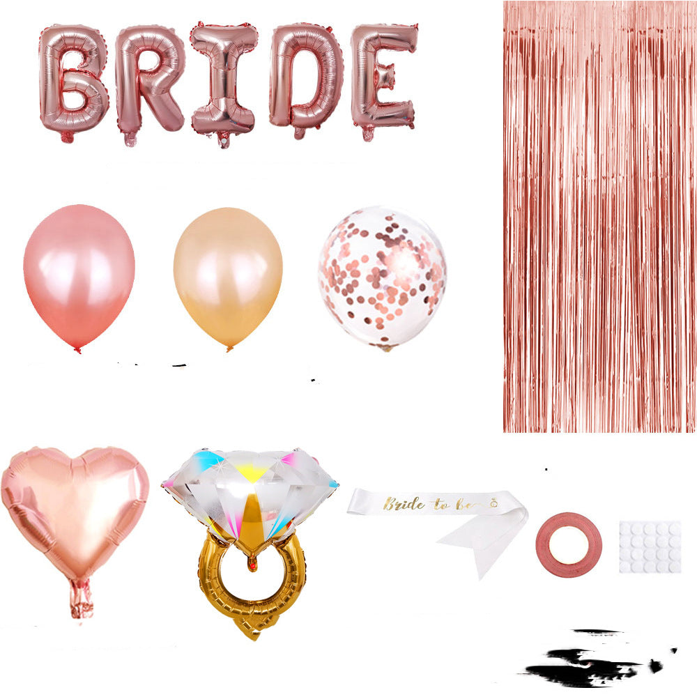 Bachelor Party Balloon Set Bride Shoulder Strap Diamond Ring Party Decoration