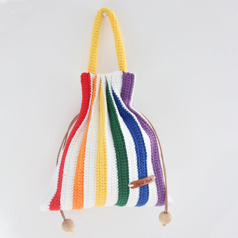 DIY Rainbow Crochet Handbags