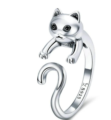Sterling Silver Kitty Cat Ring