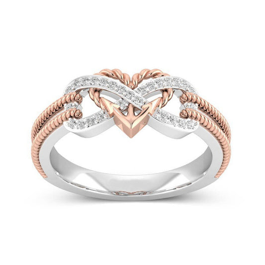 Infinity Heart Two-Tone Poly Love Ring