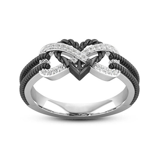 Infinity Heart Two-Tone Poly Love Ring
