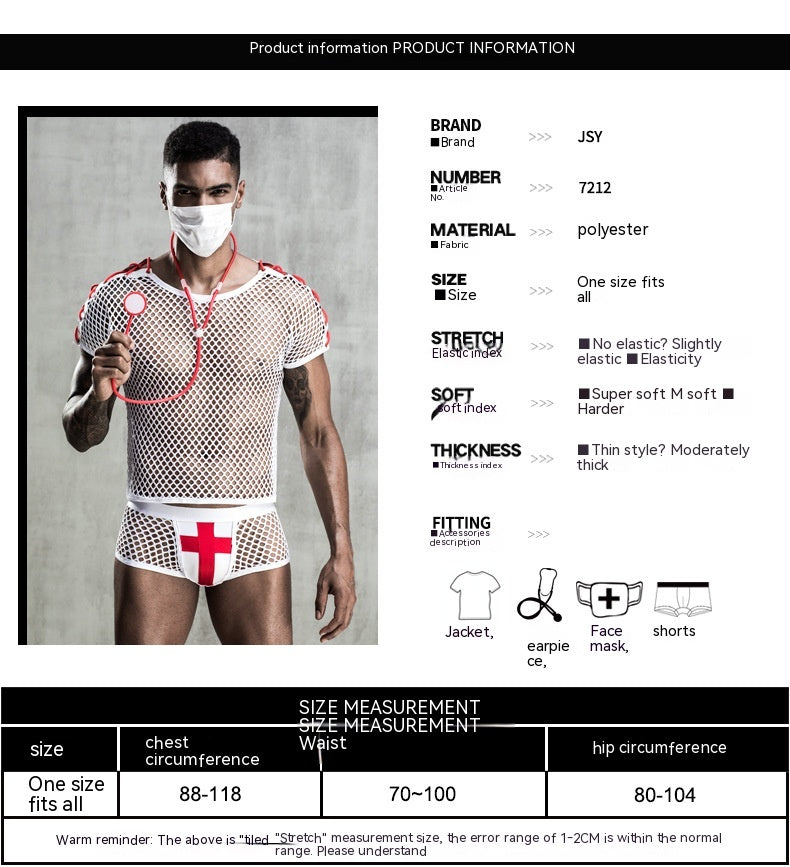 Erotic Netting White Doctor Nurse Roleplay (Mens)
