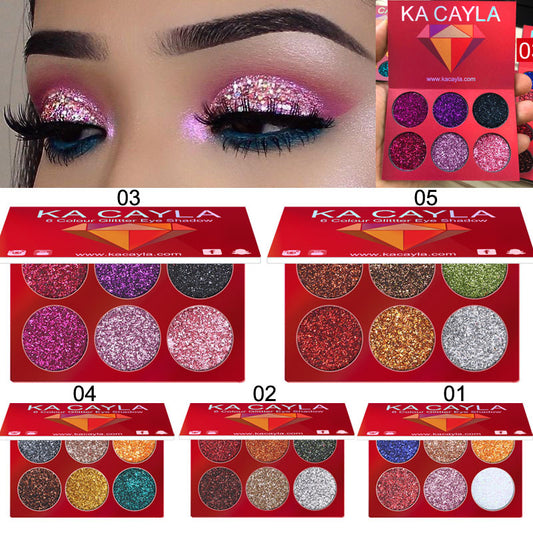 Ka Cayla Diamond Glitter 6-Colors Eyeshadow Palette