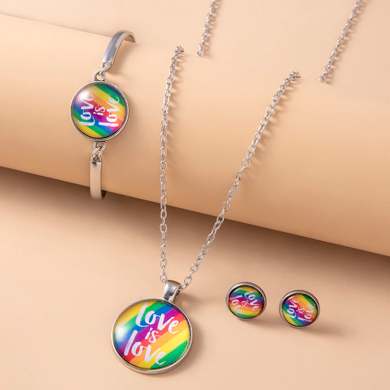 Love Is Love Rainbow Pride Jewelry Set