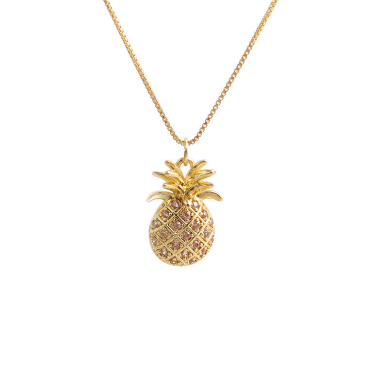 Fruit Pineapple Pendant Necklace Fashion Retro