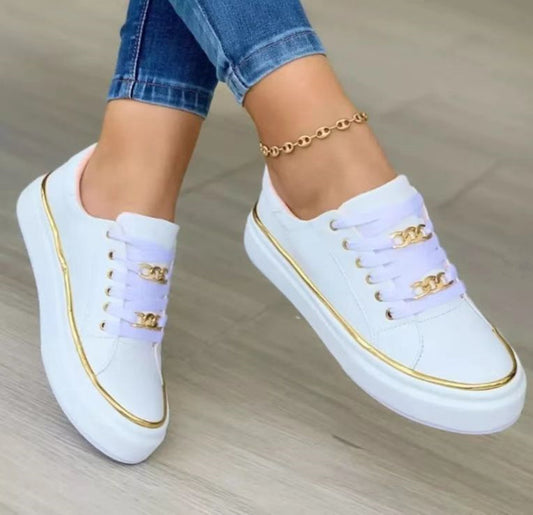 Chain Accent Thick Bottom Sneakers