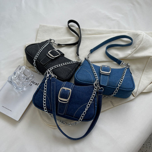 Denim Shoulder Bag Chain Handbag Armpit Bag