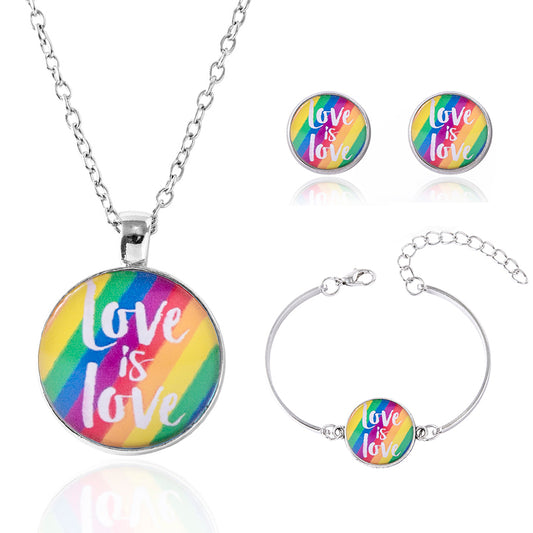 Love Is Love Rainbow Pride Jewelry Set