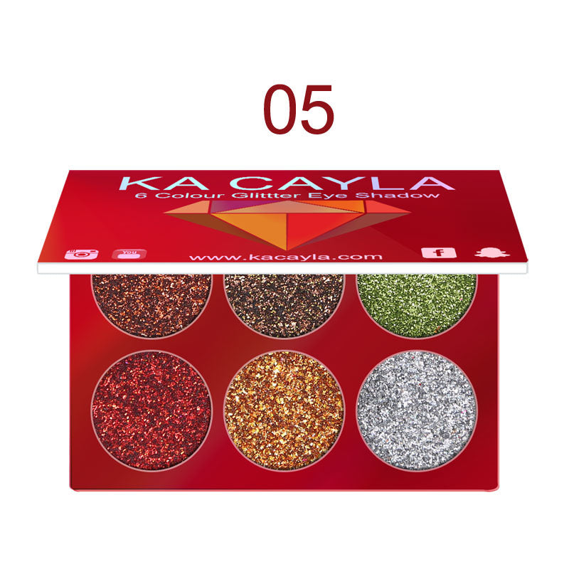 Ka Cayla Diamond Glitter 6-Colors Eyeshadow Palette