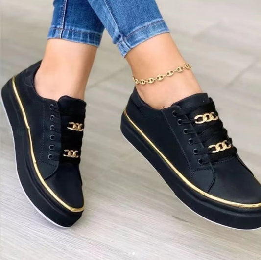 Chain Accent Thick Bottom Sneakers