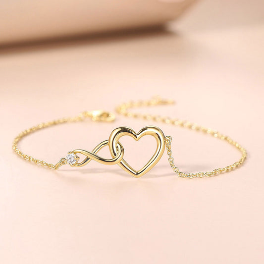 Infinite Love Infinity Heart Linked Bracelet
