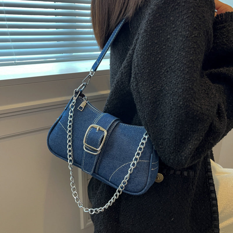 Denim Shoulder Bag Chain Handbag Armpit Bag