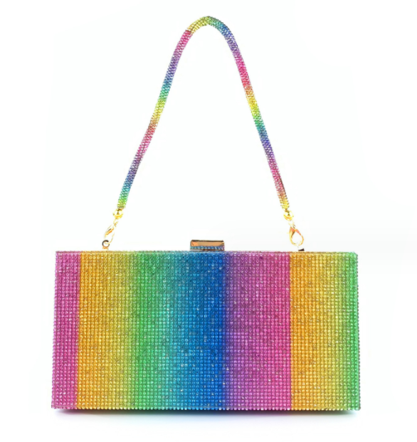 Rhinestone Rainbow Clutch Handbags