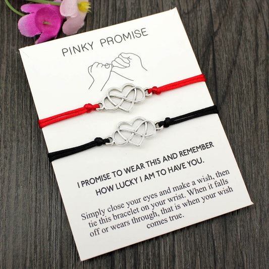 Infinity Heart Polyamory Symbol Pinky Promise Bracelets