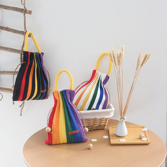 DIY Rainbow Crochet Handbags