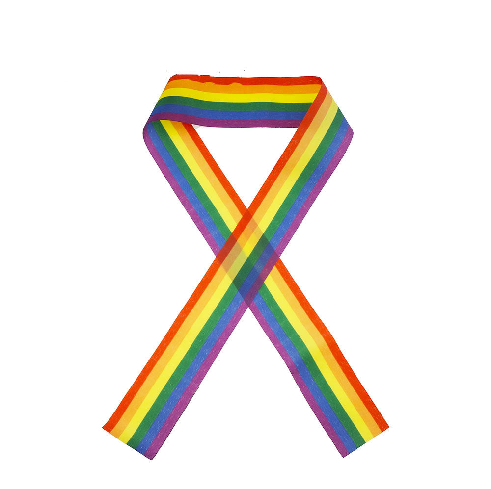 Ladies Ribbon Rainbow Flag Ribbon Headband Tie