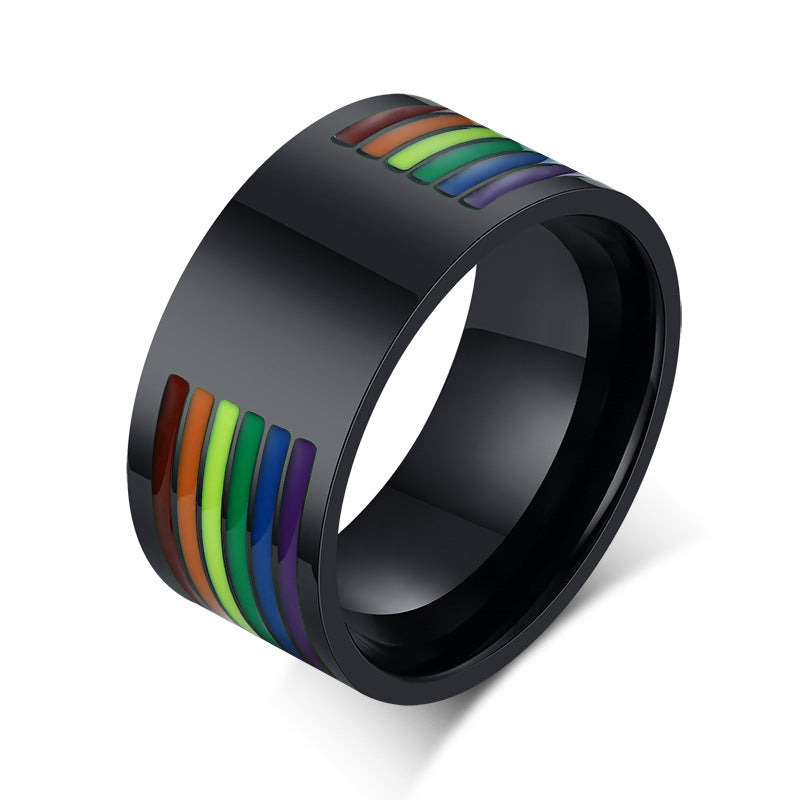Stainless Steel Rainbow Flag Gay Pride Rings