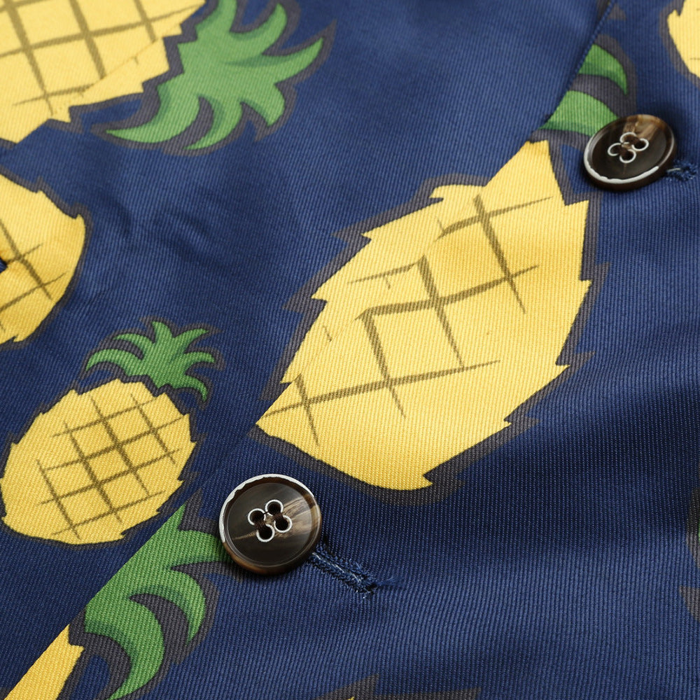 Pineapple Print Casual Suit Jacket