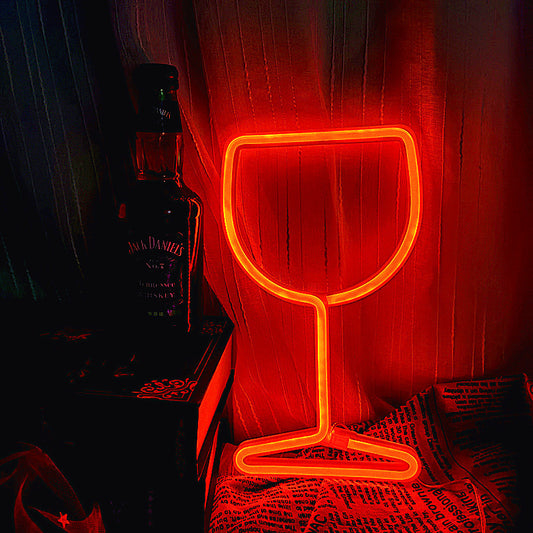 Decorative Wall LED Neon Wine Glass Light
