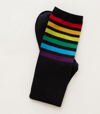 Color leg socks personality rainbow base high tube socks wild thin beautiful legs