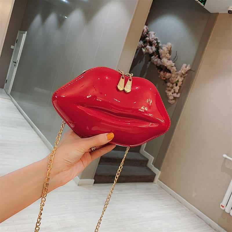 Red Lips Small Bag Korean Fashion Chain Shoulder Bag