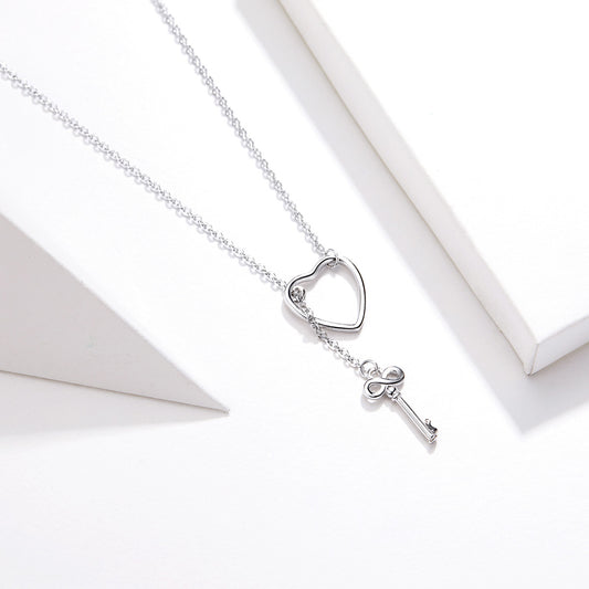 Heart and Key Toggle Necklace