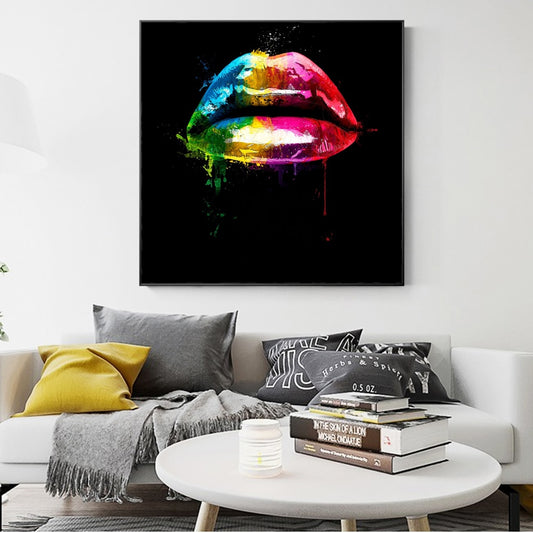 Color Lips Single Inkjet Painting Home Decoration