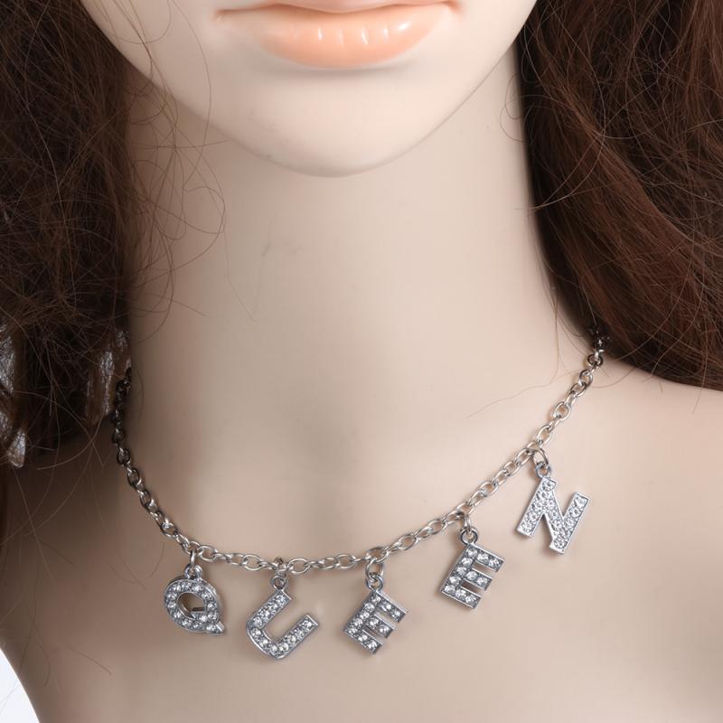 Letter Crystal Angel Necklace Luxury Jewelry gift choker