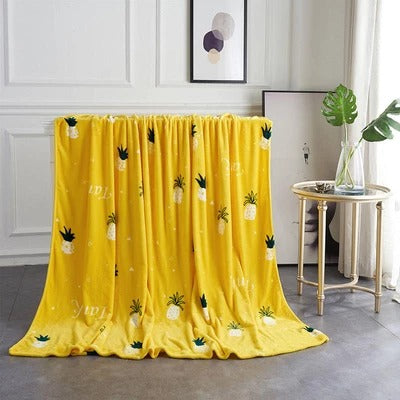 Fleece Pineapple Print Blanket