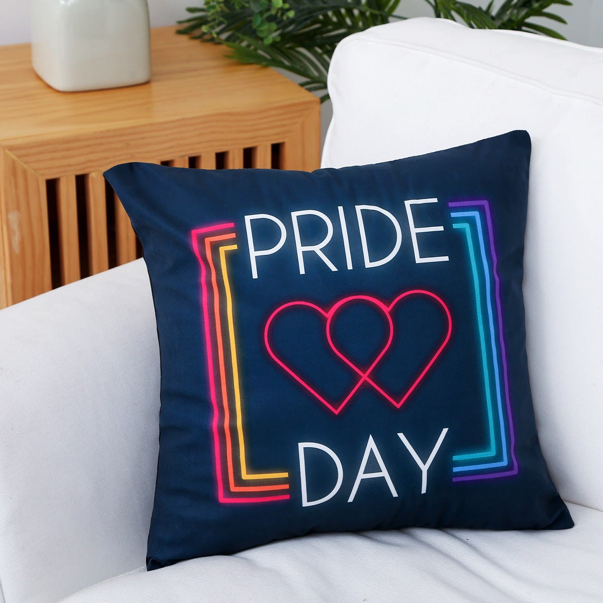 Rainbow love sofa pillowcase