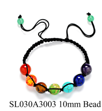 8mm natural stone amethyst seven-color rainbow 7 chakra bracelet treatment aura stone prayer balance bead bracelet