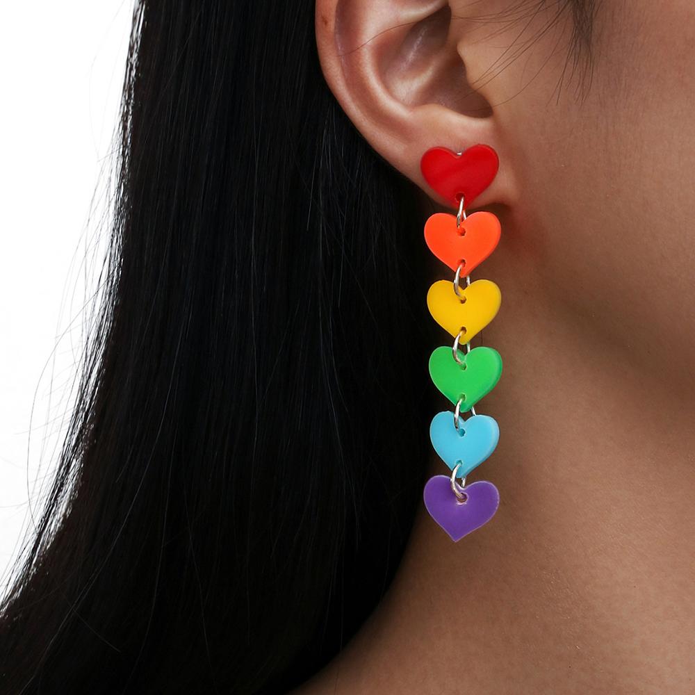 Acrylic tassel love earrings