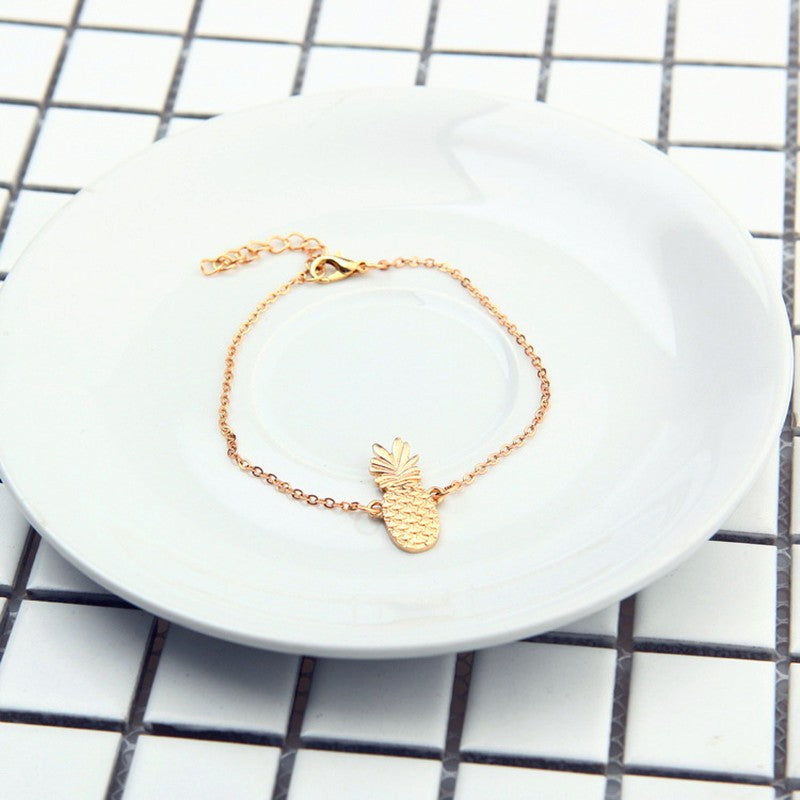 Lovely Hollow Three-Dimensional Pineapple Foot Chain Alloy Fruit Chain