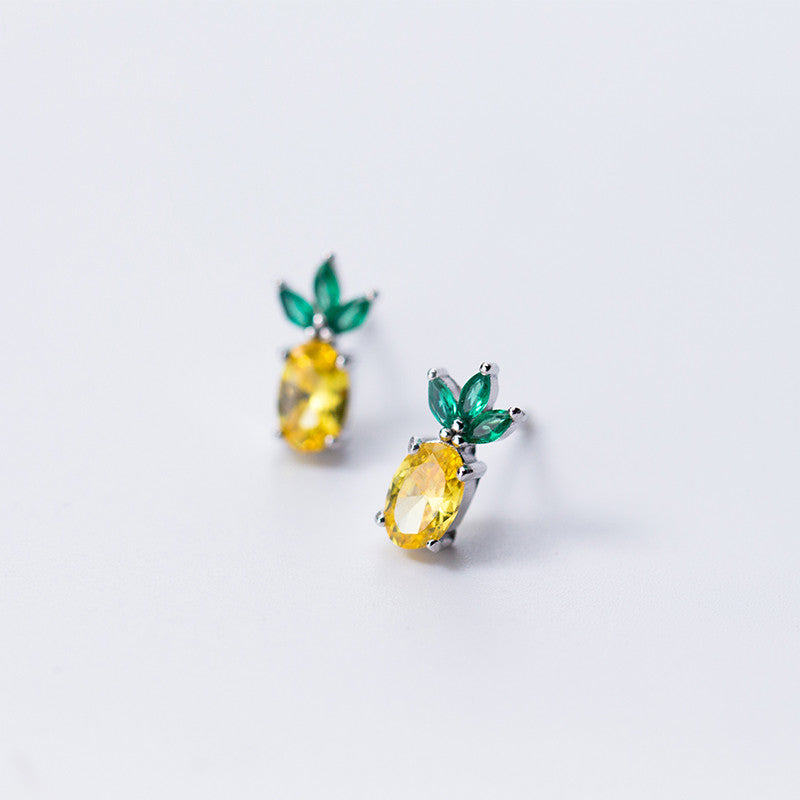 s925 silver pineapple earrings