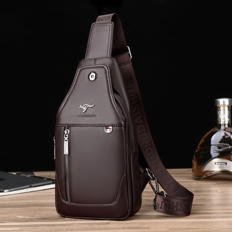 Casual soft leather backpack