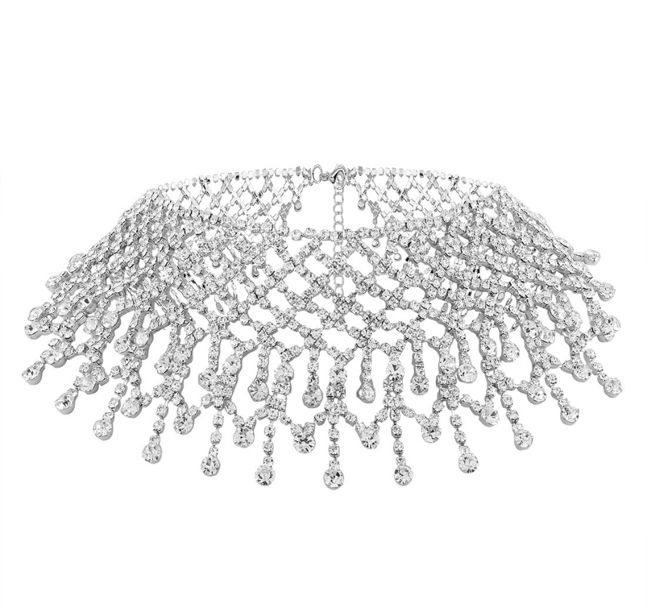 Rhinestone fringed sexy necklace chain