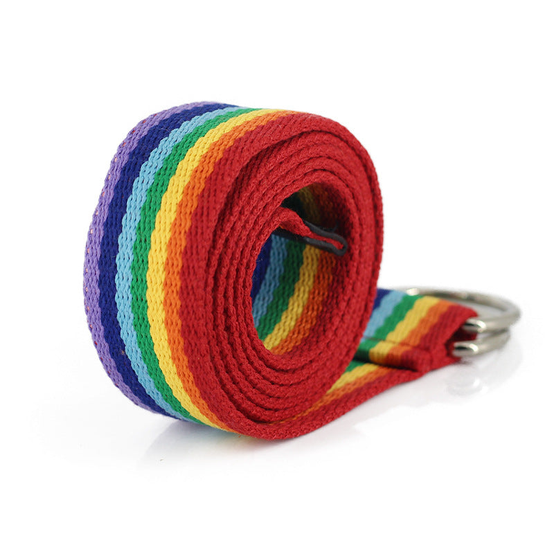 Rainbow canvas belt