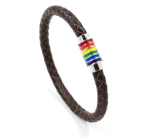 Simple Titanium Steel Rainbow Oil Drop Magnetic Bracelet