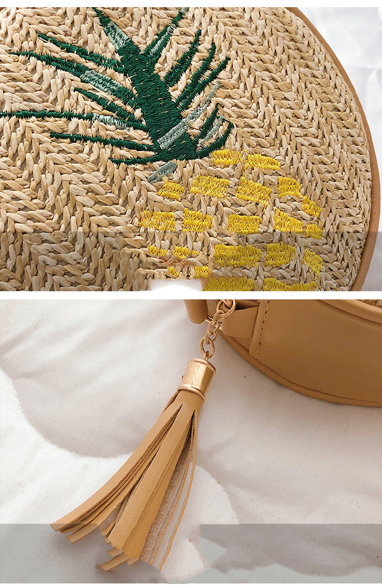 Monstera Leaf Pineapple Embroidered Bags