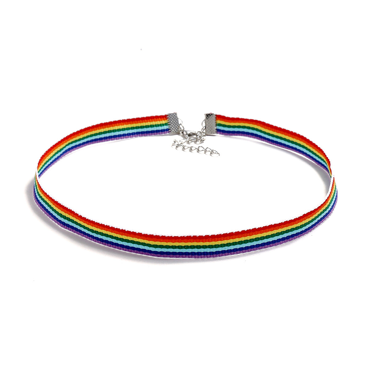 Color rainbow gradient candy color clavicle chain