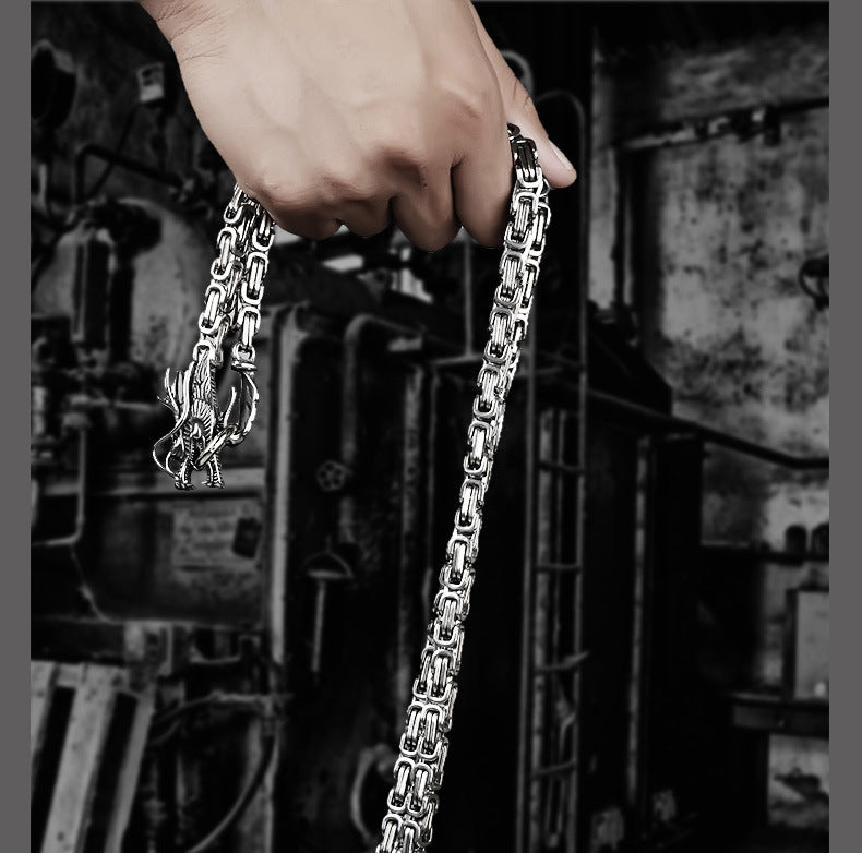 Dragon Head Titanium Steel Necklace Belt Men's Stainless Steel Jewelry