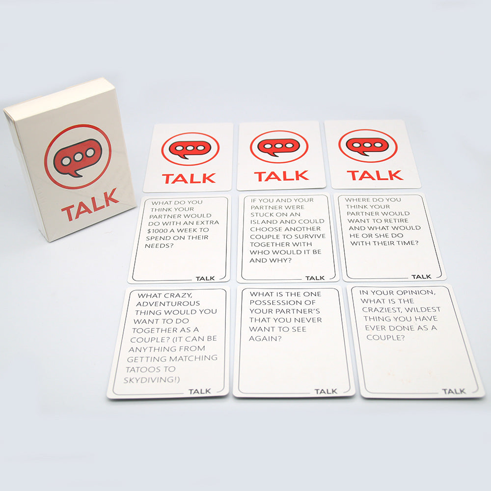 New English Romantic Game Talk Or Adventure Game Card