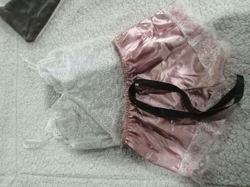 Simulation Silk Sling Princess Pajamas Sexy Two-piece Underwear